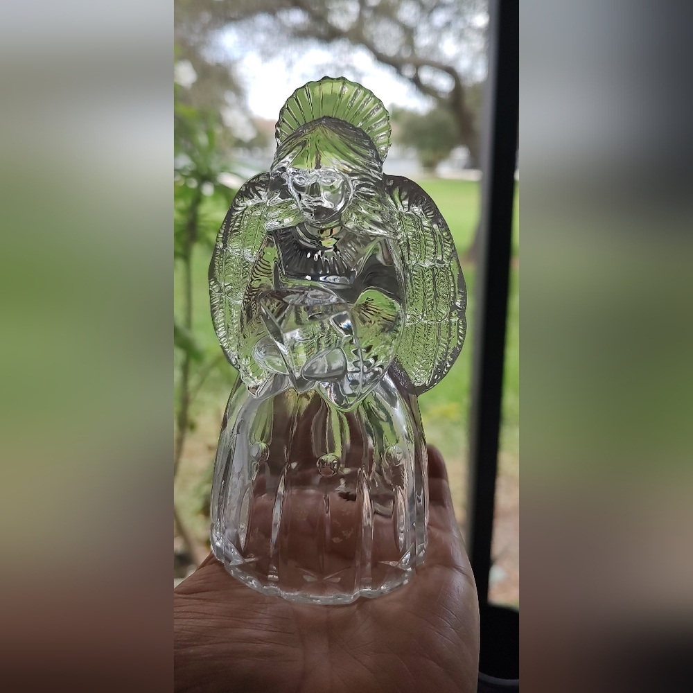 Candle holder Crystal Vtg Mikasa Choral Angel Singing for Mini Thin Taper